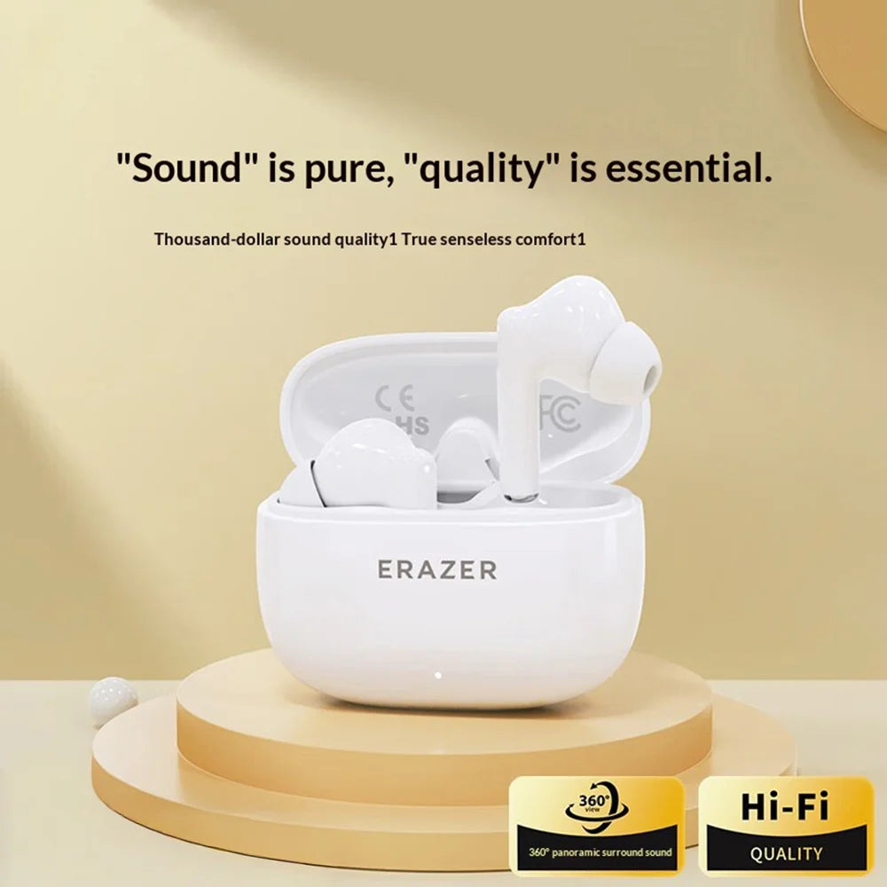 ERAZER XT69 Pro Bluetooth-compatible 5.4 TWS Earbuds 13mm Dynamic Driver Sports Earbuds (Invested By Lenovo) - White - 3