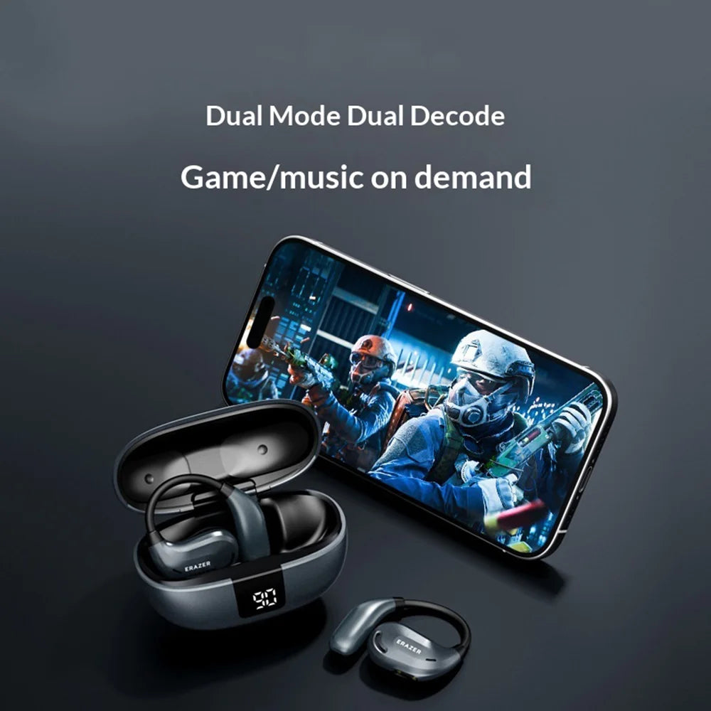 ERAZER XT66 Pro OWS Bluetooth-compatible Earbuds with Ear Hooks 14mm Driver Music Gaming Earbuds (Invested By Lenovo) - Black - 3