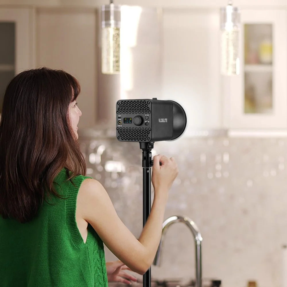 VLOGLITE P100RGB 100W COB Video Light 2700K-6500K CRI96+ Rechargeable Studio Lighting Wireless Photography Lamp - 4