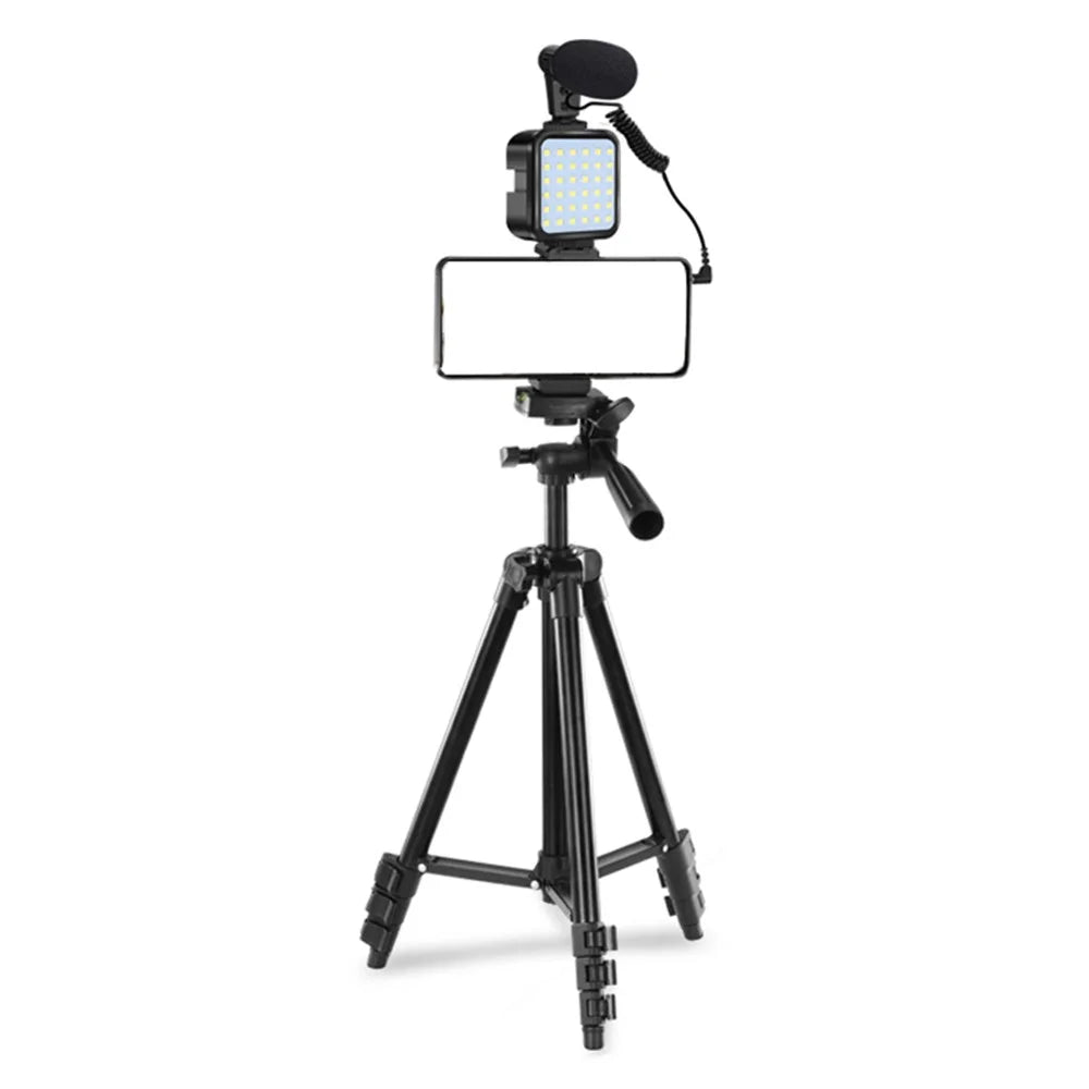 K-05LM Vlogging Kit with Microphone 36 LED Light Bluetooth-compatible Remote Smart Phone Holder Tripod - 1