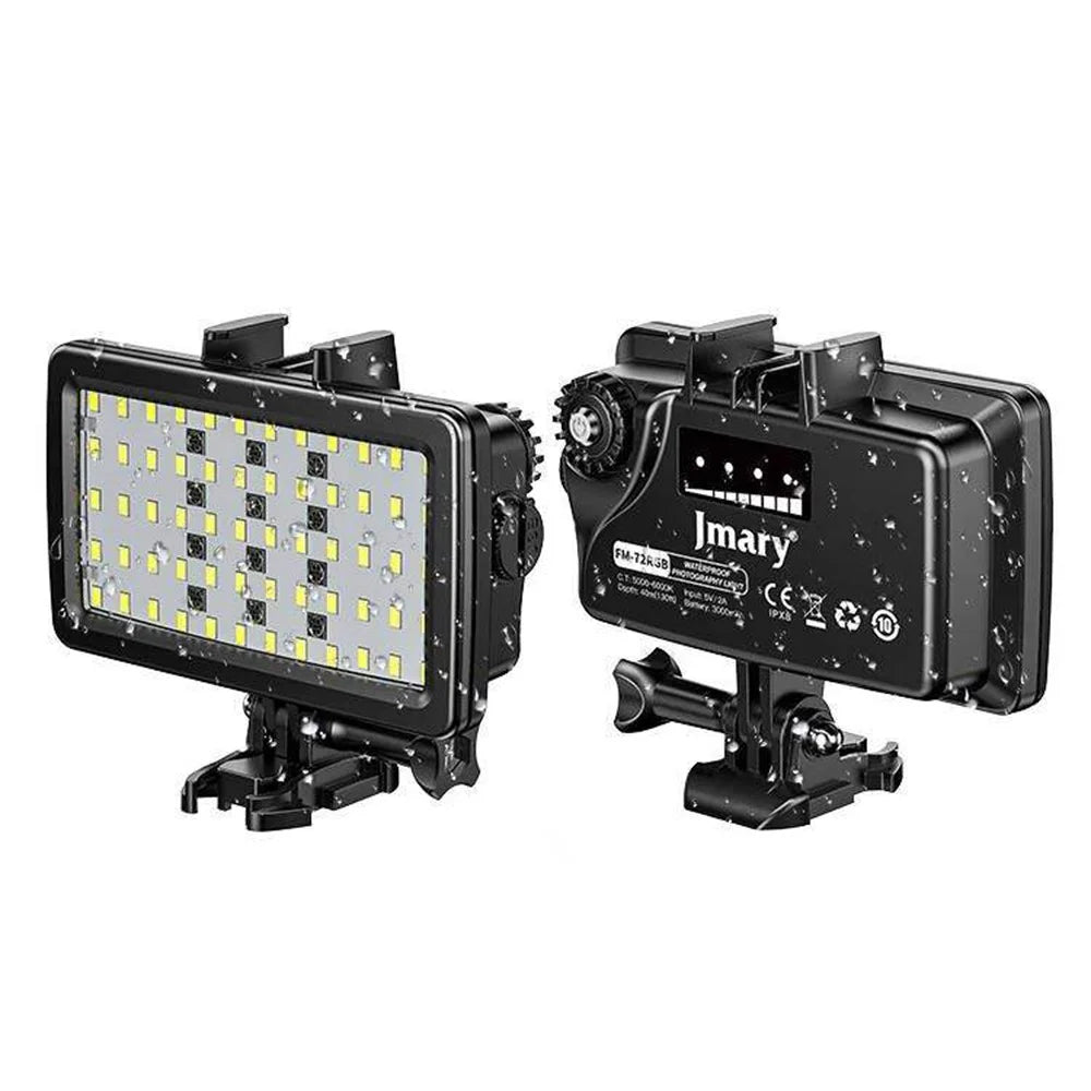 JMARY FM-72RGB IPX8 Waterproof Camera LED Fill Light Rechargeable Diving Photography RGB Video Light - 1
