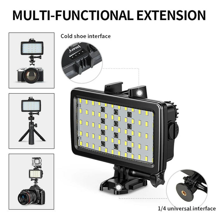 JMARY FM-72RGB IPX8 Waterproof Camera LED Fill Light Rechargeable Diving Photography RGB Video Light - 3