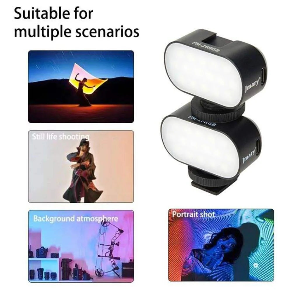 JMARY FM-16RGB Portable Mini RGB Video Conference Fill Light Rechargeable Photography LED Fill Light - 2