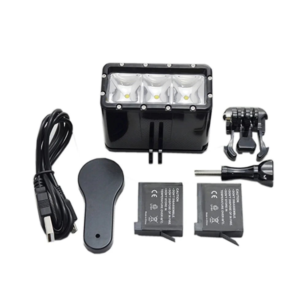 SUPTIG Waterproof LED Diving Light Fill Spot Lamp with Dual Battery for GoPro Hero, SJCAM Diving Lights - 7