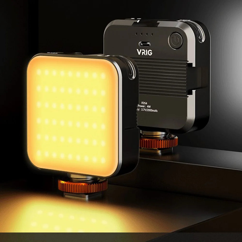 VRIG FD54 Dual Color Fill Light Kit with Clip Mini Selfie Light with Cold Shoe, 1 / 4" Screw for Live Streaming - 6
