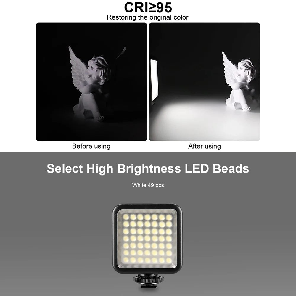 VLOGLITE W49 Mini Fill Light LED Camera Video Light Photography Cell Phone Live Streaming Beauty Lights - 3