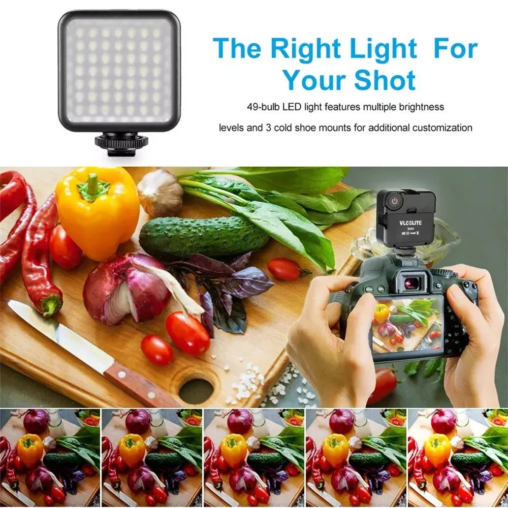 VLOGLITE W49 Mini Fill Light LED Camera Video Light Photography Cell Phone Live Streaming Beauty Lights - 6