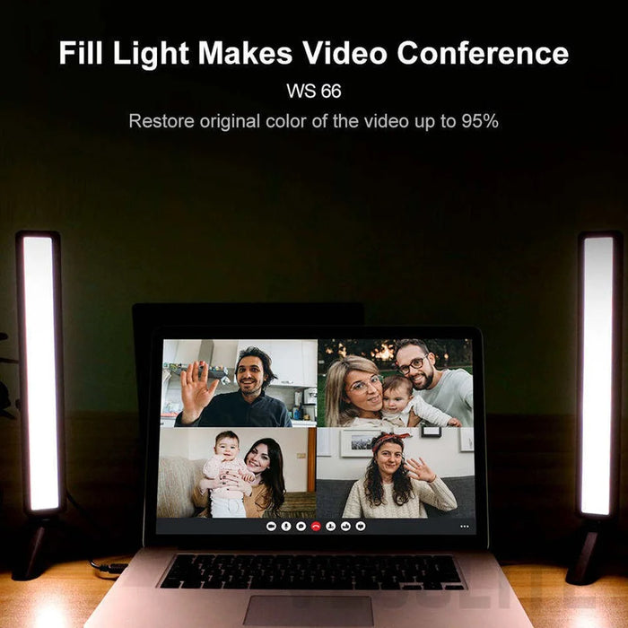 VLOGLITE WS66 Video Conference Lighting with Tripod LED Webcam Streaming Lights Laptop Light for Self Broadcasting Live Streaming - 5