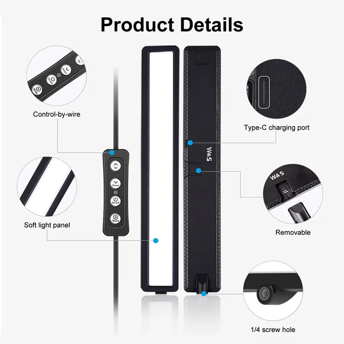 VLOGLITE WS66 Video Conference Lighting with Tripod LED Webcam Streaming Lights Laptop Light for Self Broadcasting Live Streaming - 6