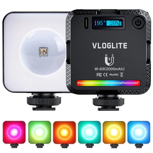 VLOGLITE W-S6 Full Color RGB LED Photogarphy Light Camera Light Sunset Atmosphere Lamp Magnetic Mini Fill Light - 1