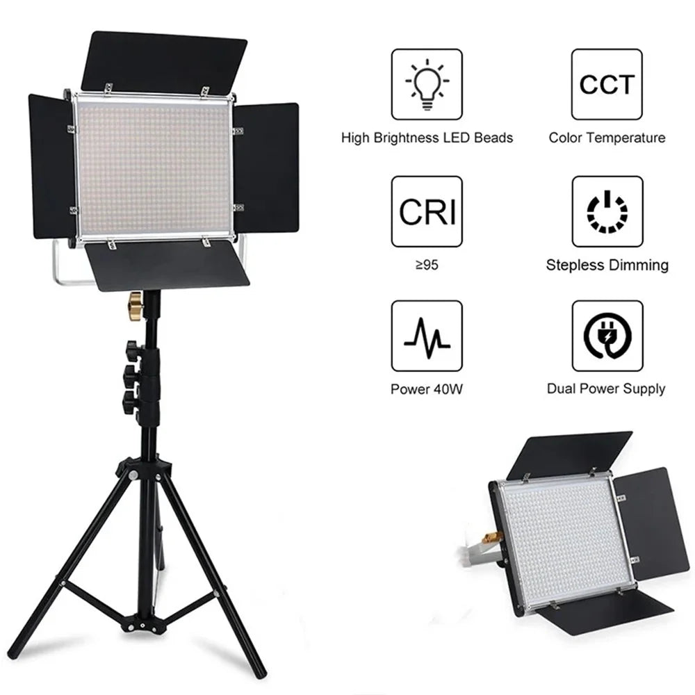 VLOGLITE W660S LED Video Light with Tripod Stand 3200-6500K Photography Studio Lighting for Video Film Recording - EU Plug - 4