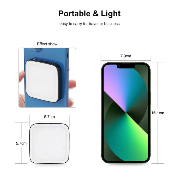 VLOGLITE W42 Magnetic Mini LED Fill Light Rechargeable Selfie Light Portable Phone Light for Phone, Laptop, Tablet - 6