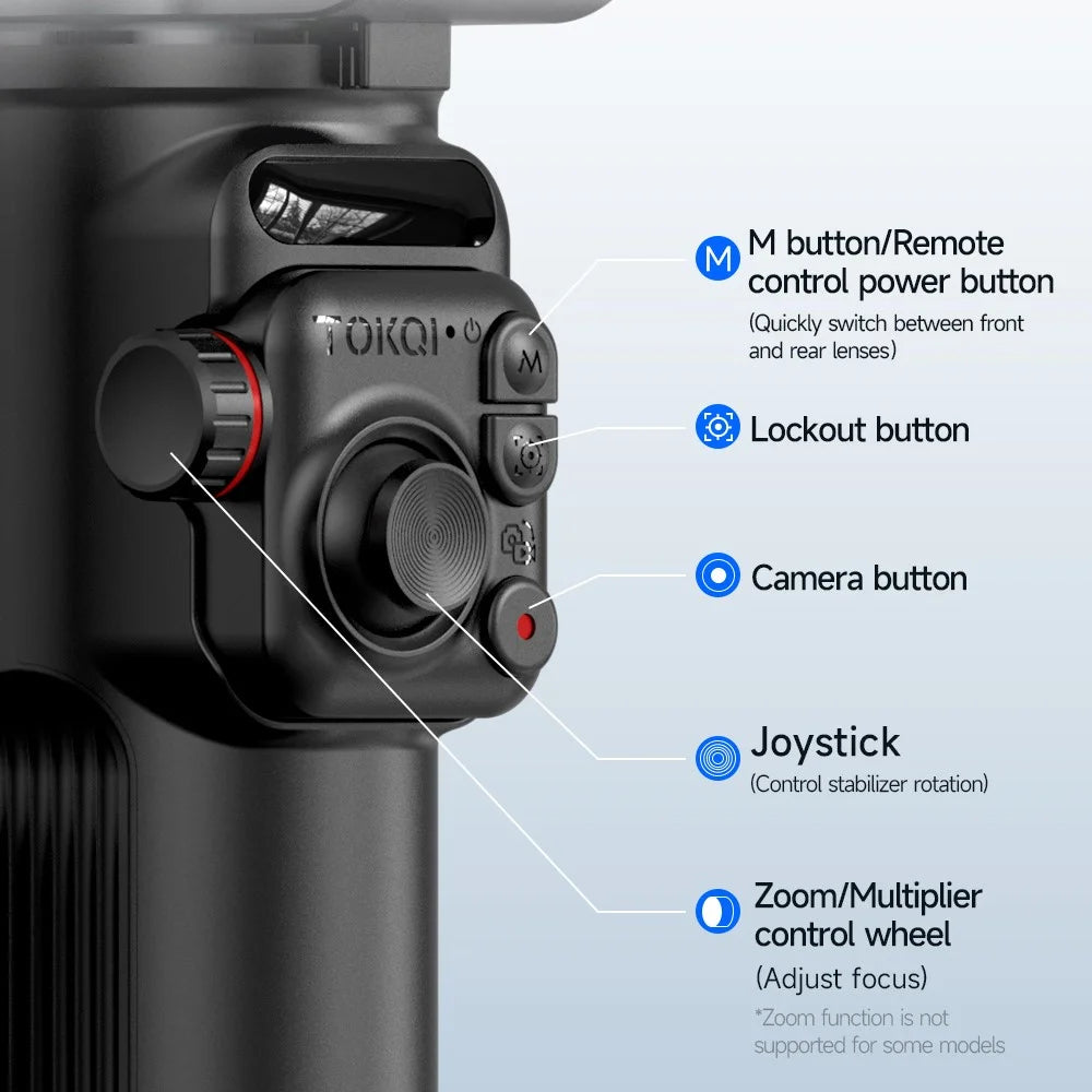 TOKQI M02 Intelligent Face Tracking Anti-Shake Gimbal Phone Holder Live Streaming Tripod Handheld Stabilizer - 2