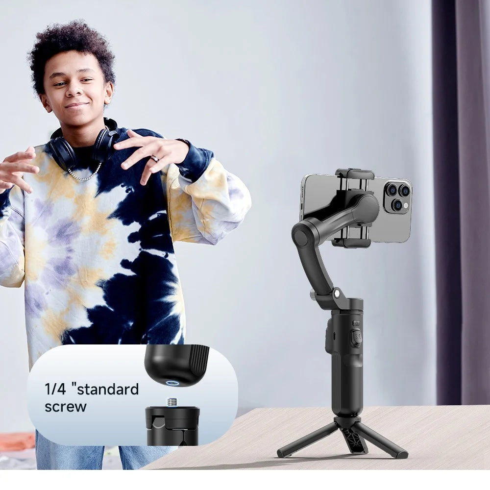 TOKQI M02 Intelligent Face Tracking Anti-Shake Gimbal Phone Holder Live Streaming Tripod Handheld Stabilizer - 6