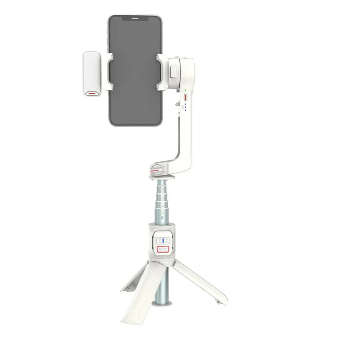 A10 Smartphone Handheld Selfie Stick Foldable Extended Tripod with LED Light - White - 2