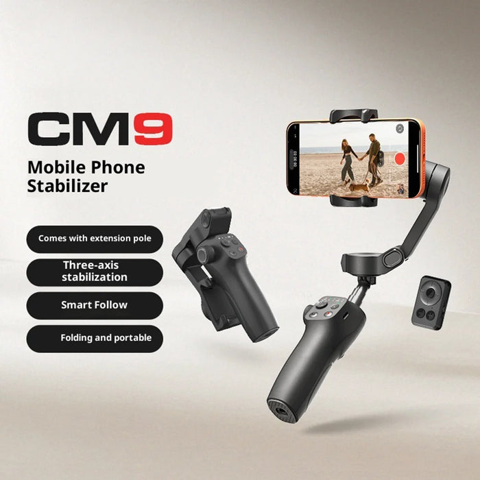 FUNSNAP CM9 3-Axis Handheld Gimbal Stabilizer AI Smart Tracking  Anti-shake Camera Phone Stabilizer for Live Streaming - Black - 2