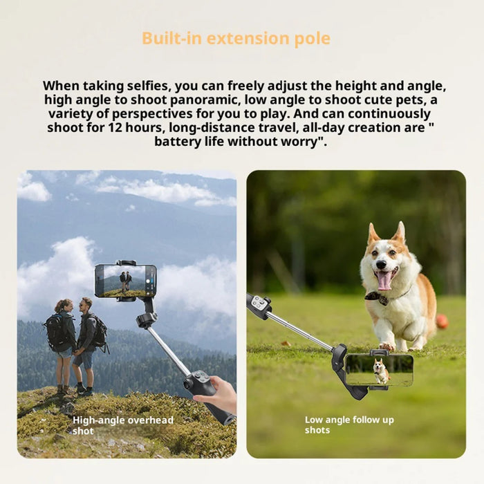 FUNSNAP CM9 3-Axis Handheld Gimbal Stabilizer AI Smart Tracking  Anti-shake Camera Phone Stabilizer for Live Streaming - Black - 5