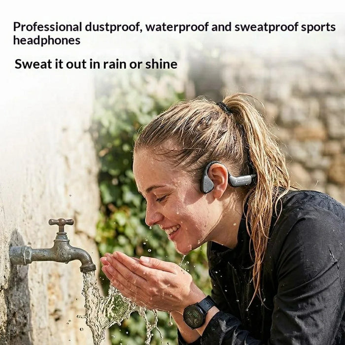 A29 Bone Conduction Bluetooth-compatible Earphones Waterproof Open Ear Headphone for Running Cycling - Black - 3