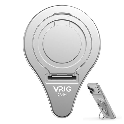 VRIG CA-04 Magnetic Quick Release Back Sticker Mount Stand for DJI Osmo Mobile 8  /  7P  / 7  /  6  /  5  /  SE Aluminum Alloy Portable Stabilizer Mount - Silver - 1
