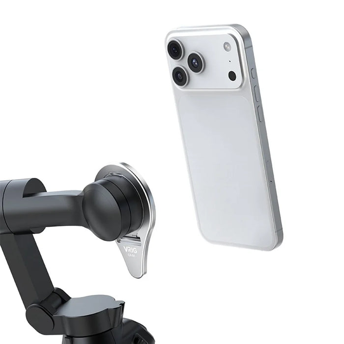 VRIG CA-04 Magnetic Quick Release Back Sticker Mount Stand for DJI Osmo Mobile 8  /  7P  / 7  /  6  /  5  /  SE Aluminum Alloy Portable Stabilizer Mount - Silver - 5