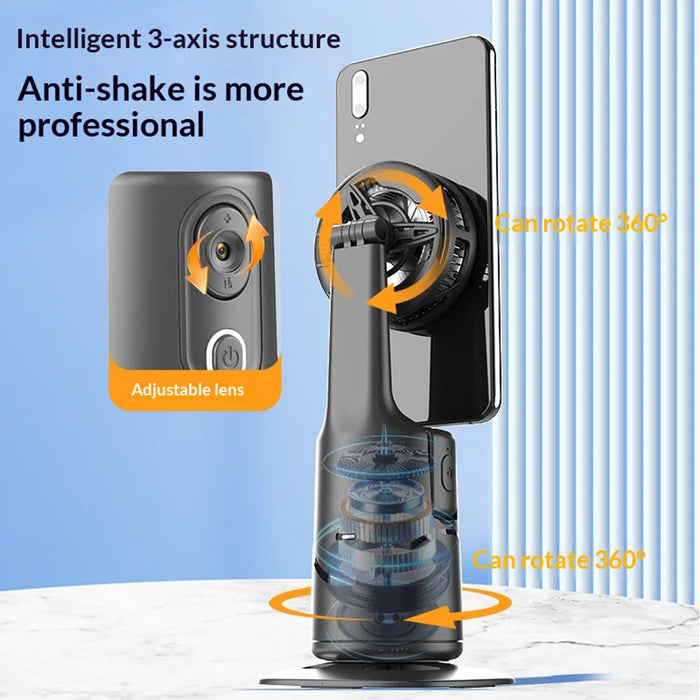 AI Auto Tracking Gimbal Face Recognition Stabilizer 360 Degree Rotating Phone Holder with Cooling Fan for Live Streaming - UK Version - 3