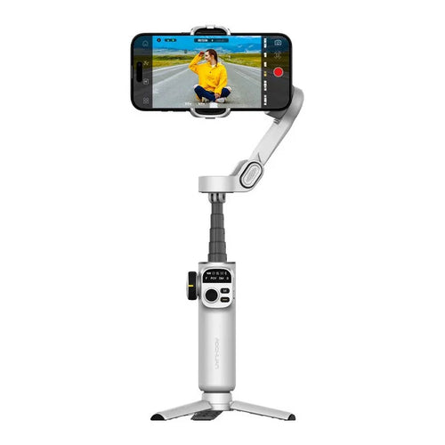 AOCHUAN X2 OLED Screen Gimbal Stabilizer for Smartphone AI Tracking 3-Axis Handheld Phone Stabilizer with Extension Rod - White - 1