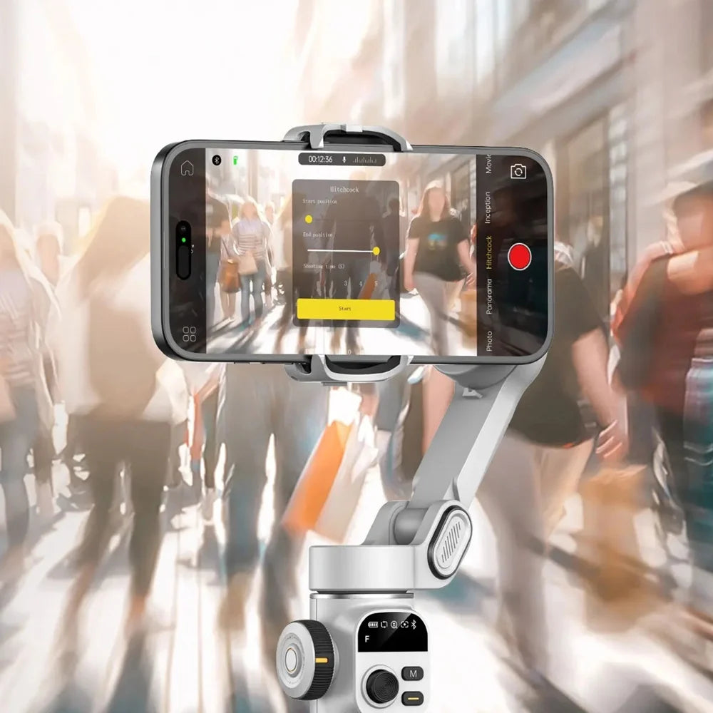 AOCHUAN X2 OLED Screen Gimbal Stabilizer for Smartphone AI Tracking 3-Axis Handheld Phone Stabilizer with Extension Rod - White - 6