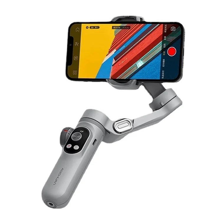 AOCHUAN Smart X Pro Phone Gimbal OLED Screen 3-Axis Stabilizer with LED Fill Light for Vlog Live Streaming - Gray - 2