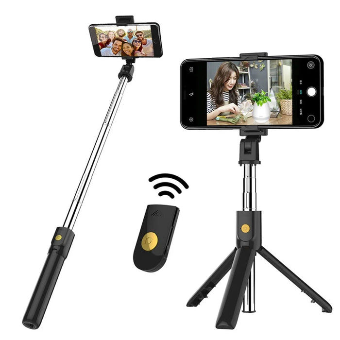 SELFIESHOW K07 Wireless Bluetooth-compatible Selfie Stick Foldable Mini Tripod Expandable Monopod with Remote Control for iOS Android - 1