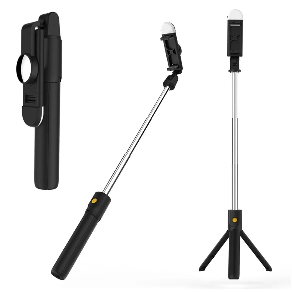 SELFIESHOW K10S Self Timer High End Remote Control Mobile Phone Universal Tripod with Fill Light Function - Black - 7