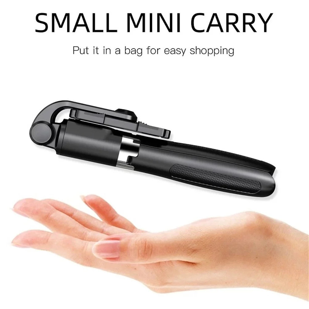 SELFIESHOW L01s Selfie Stick Tripod Extendable Bluetooth-compatible Monopod with 360 Degree Rotating Phone Clip and Remote Control - Black - 3