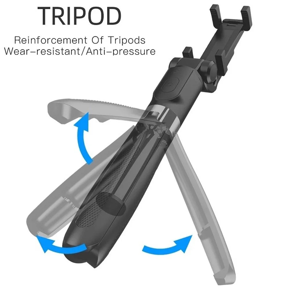 SELFIESHOW L01s Selfie Stick Tripod Extendable Bluetooth-compatible Monopod with 360 Degree Rotating Phone Clip and Remote Control - Black - 5