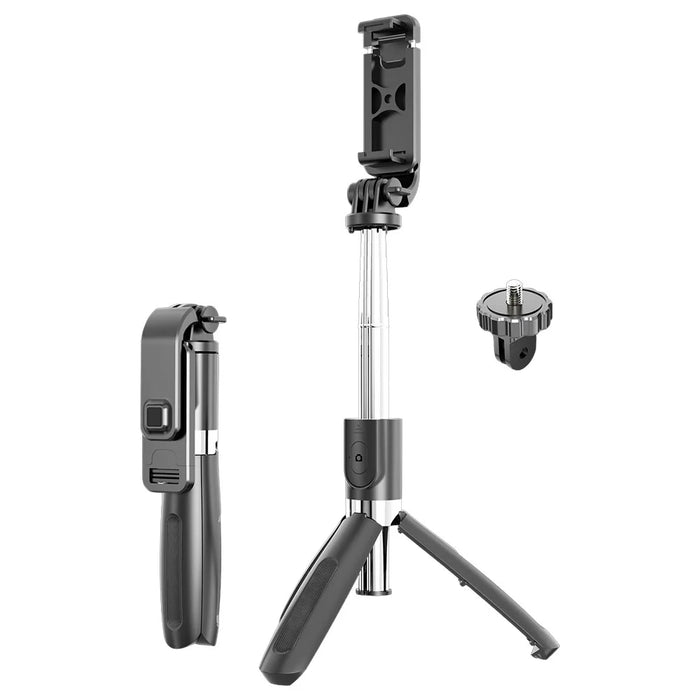 SELFIESHOW L02 Wireless Bluetooth-compatible Control Cellphone Selfie Stick 1 Meter Length Tripod Stand - Black - 1