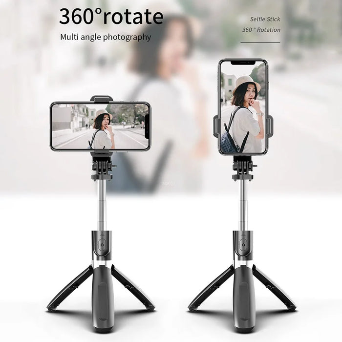 SELFIESHOW L02 Wireless Bluetooth-compatible Control Cellphone Selfie Stick 1 Meter Length Tripod Stand - Black - 5