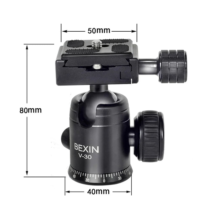 BEXIN V-30 Portable 360 Degree Rotating Ball Head Panoramic Shooting Camera Tripod Adapter - 3