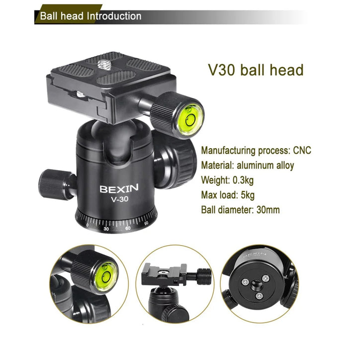 BEXIN V-30 Portable 360 Degree Rotating Ball Head Panoramic Shooting Camera Tripod Adapter - 7