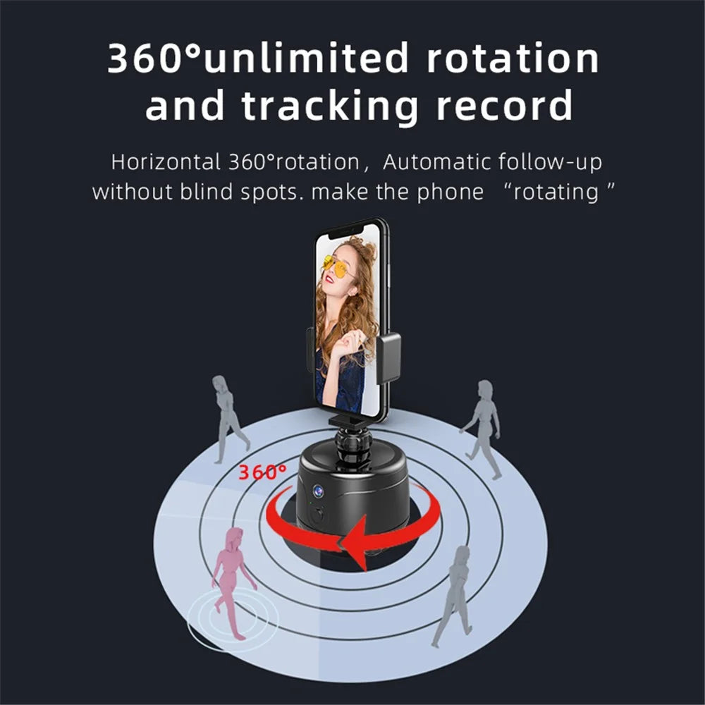 Y8 360 Degrees Rotation Smart AI Gimbal Face Tracking Camera Mobile Phone Holder Stand - Black - 3