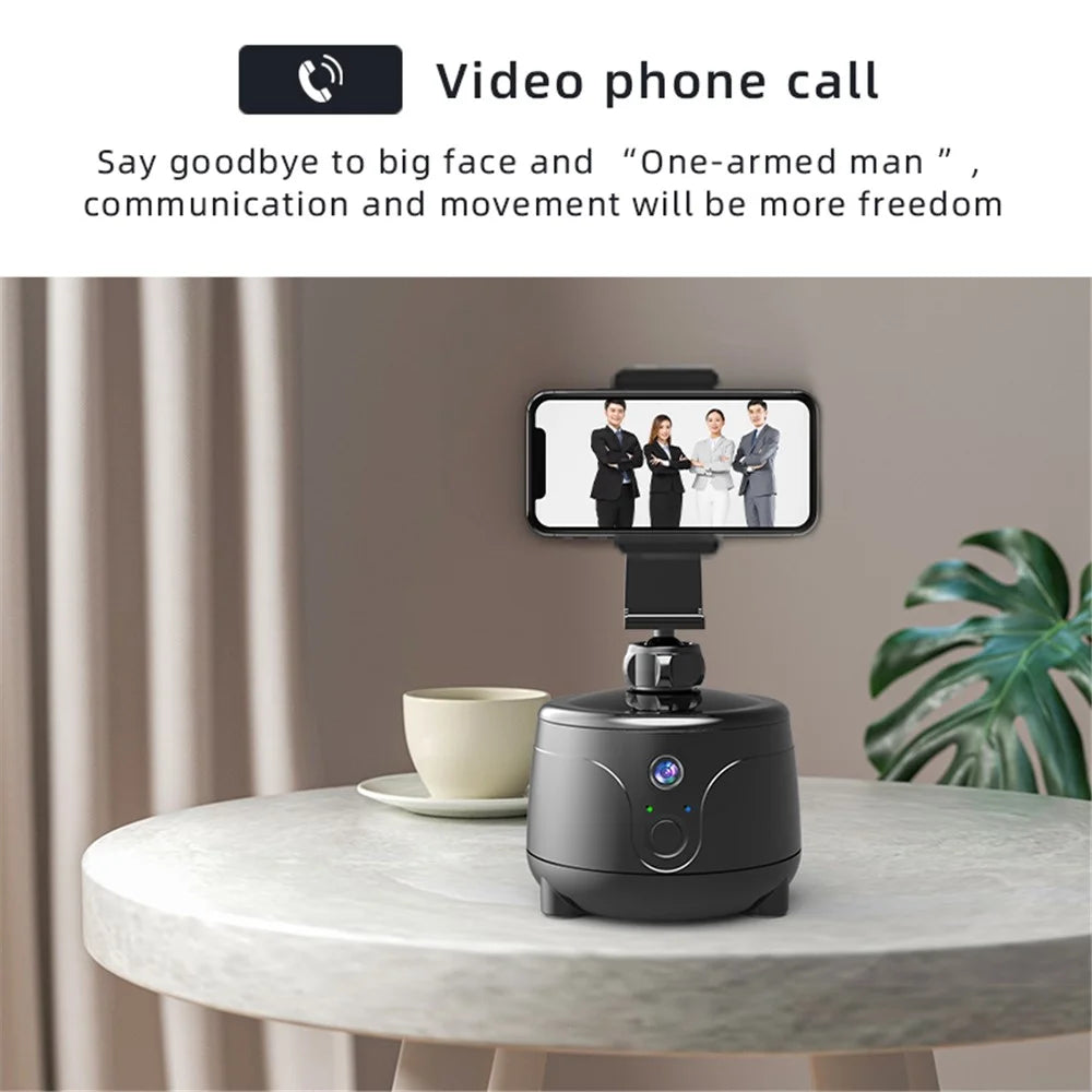 Y8 360 Degrees Rotation Smart AI Gimbal Face Tracking Camera Mobile Phone Holder Stand - Black - 5