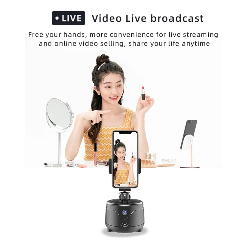 Y8 360 Degrees Rotation Smart AI Gimbal Face Tracking Camera Mobile Phone Holder Stand - Black - 6