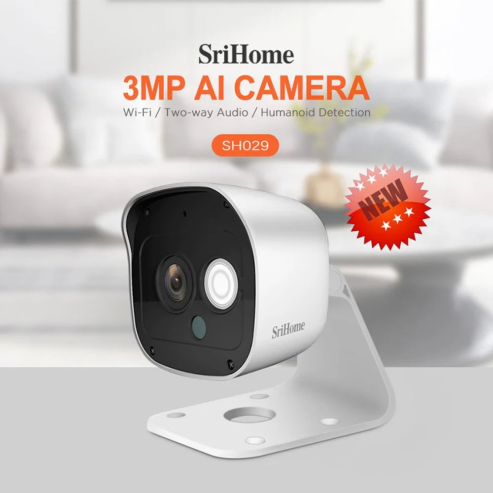 SRIHOME SH029 3MP WiFi IP Camera 1296P Indoor 3X Digital Zoom Night Color Wireless H.264 P2P Security CCTV Camera - EU Plug - 3