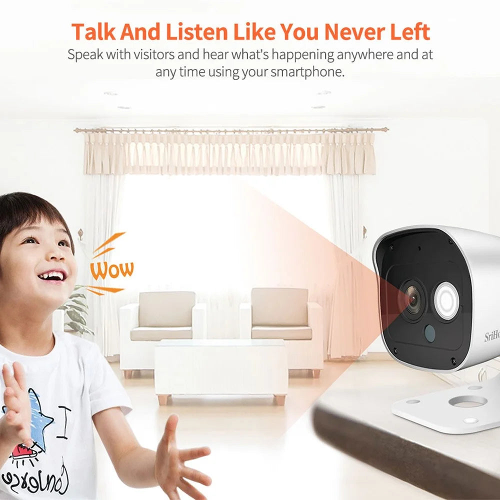 SRIHOME SH029 3MP WiFi IP Camera 1296P Indoor 3X Digital Zoom Night Color Wireless H.264 P2P Security CCTV Camera - EU Plug - 5