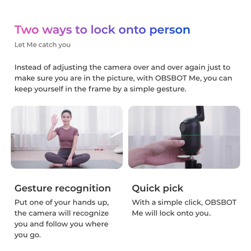 OBSBOT ME AI 180 Degree Rotation Selfie Stick Phone Holder Tripod Foldable Video Stabilizer Shooting Bracket - 3