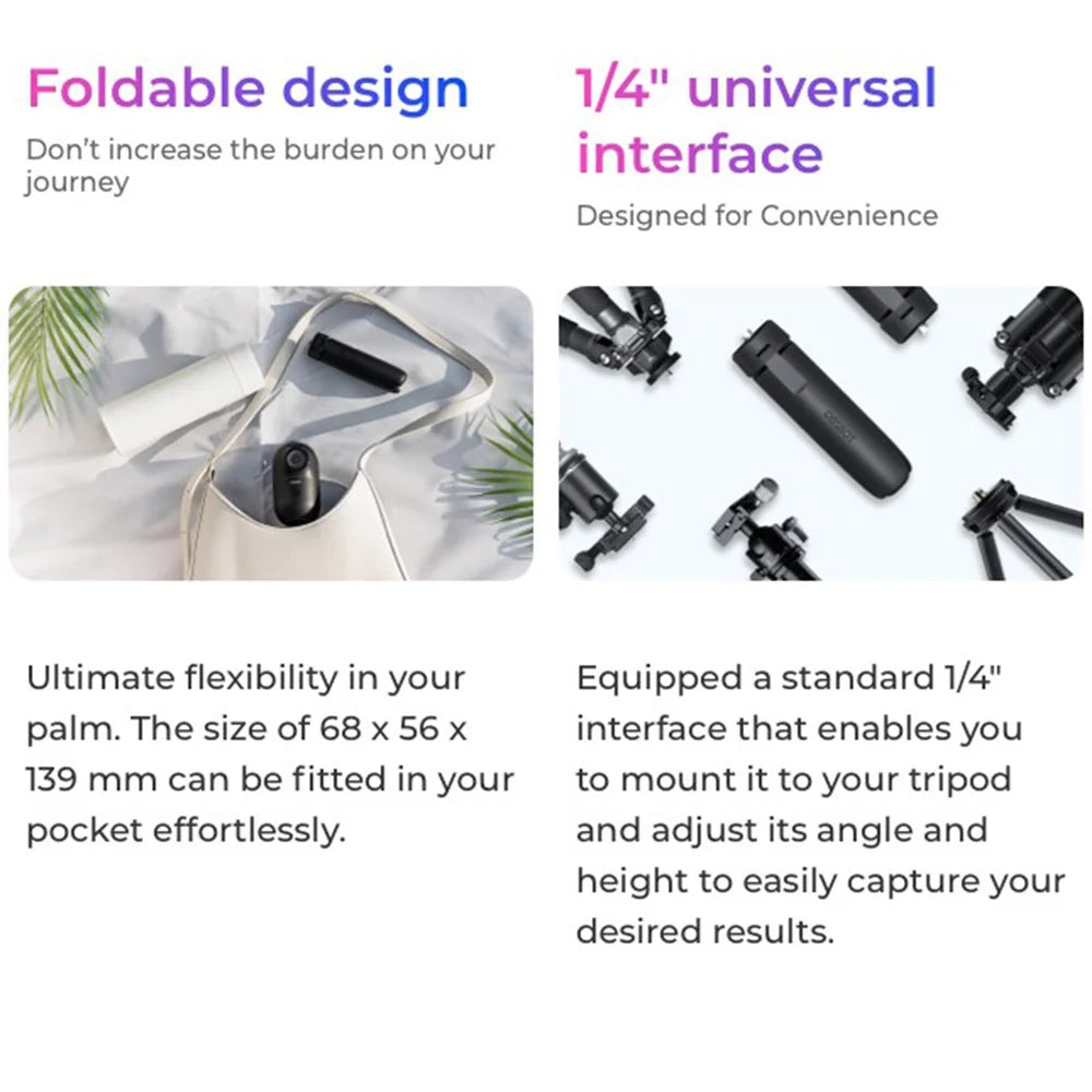 OBSBOT ME AI 180 Degree Rotation Selfie Stick Phone Holder Tripod Foldable Video Stabilizer Shooting Bracket - 6