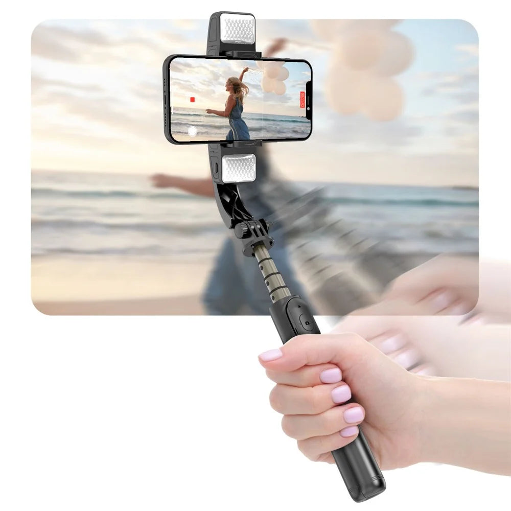 Q08D Automatic Balance Gimbal Stabilizer Mini Extendable Selfie Stick with Fill Light for Video Shooting Selfie Taking - 4