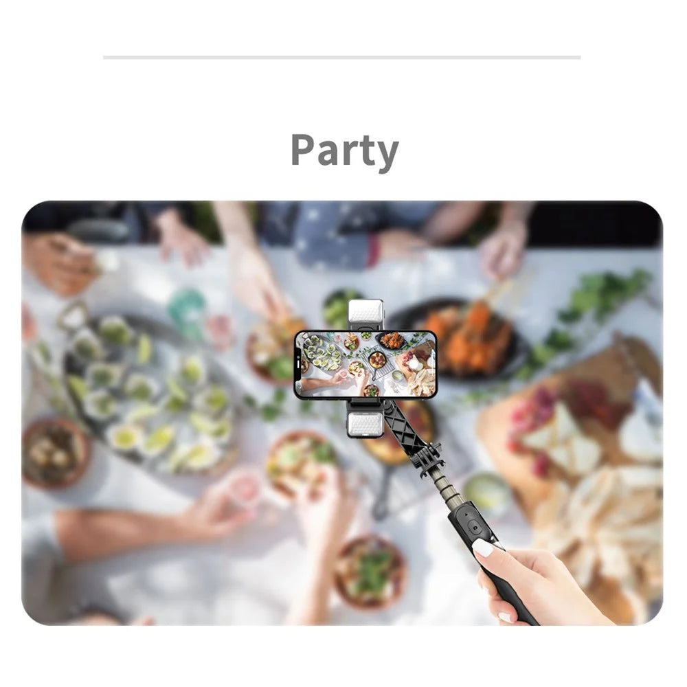 Q08D Automatic Balance Gimbal Stabilizer Mini Extendable Selfie Stick with Fill Light for Video Shooting Selfie Taking - 7