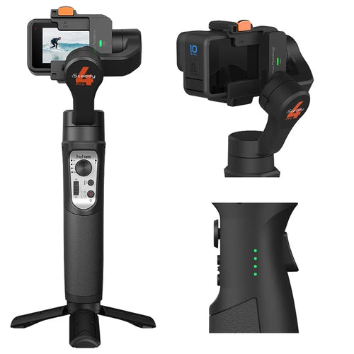 HOHEM iSteady Pro4 Action Camera Holder Anti-shake Handheld Gimbal Live Streaming Stabilizer with Tripod for GoPro Hero/Insta360 One R - 1