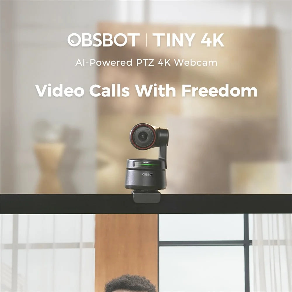 OBSBOT TINY 4K AI-Powered PTZ Webcam AI-Tracking Auto-Framing Gesture Control HDR Video Recording Live Streaming Camera - 3