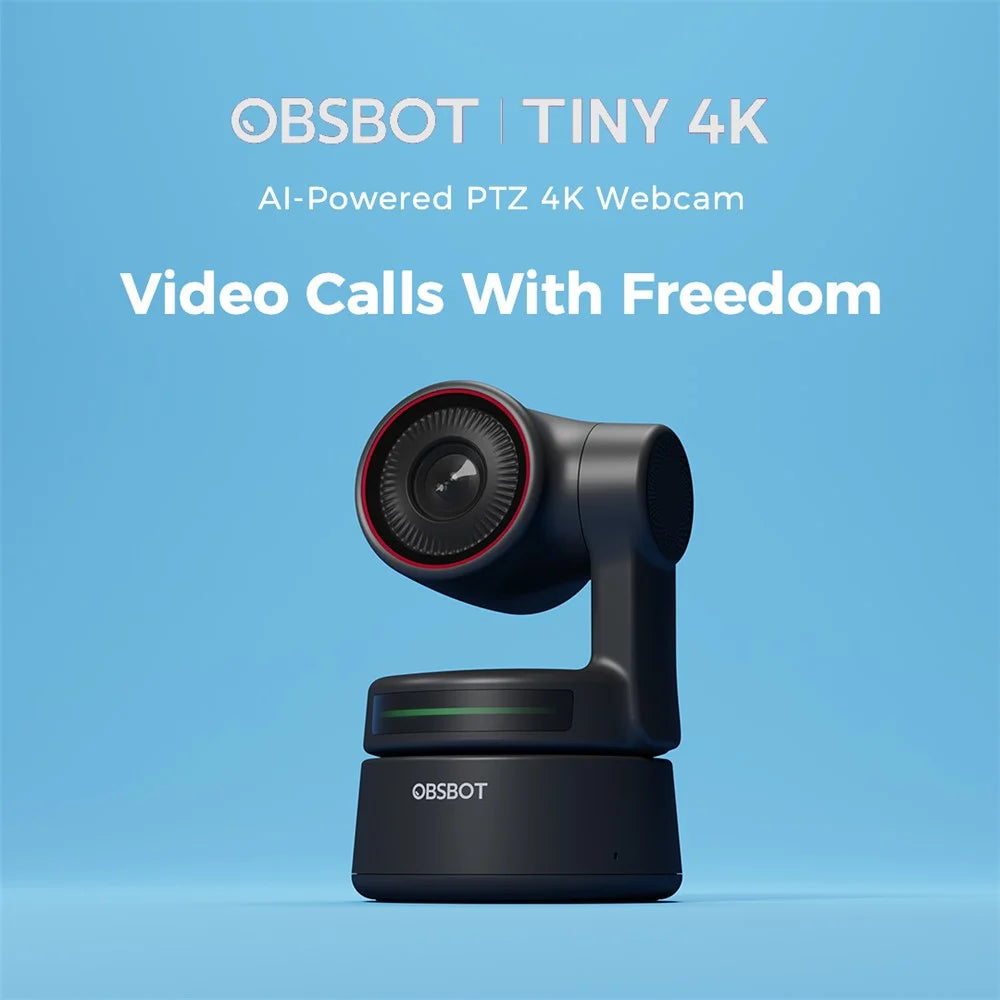 OBSBOT TINY 4K AI-Powered PTZ Webcam AI-Tracking Auto-Framing Gesture Control HDR Video Recording Live Streaming Camera - 5