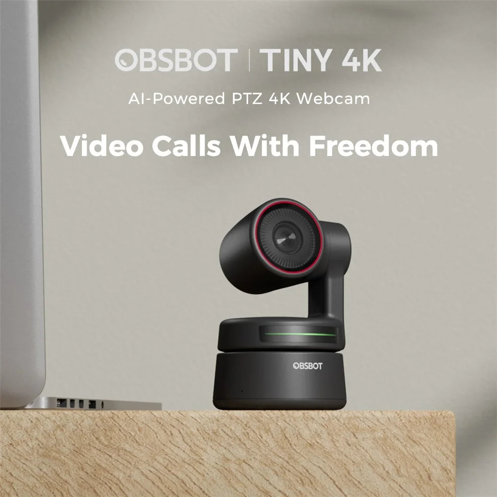 OBSBOT TINY 4K AI-Powered PTZ Webcam AI-Tracking Auto-Framing Gesture Control HDR Video Recording Live Streaming Camera - 6