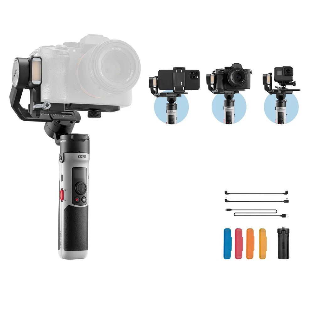 ZHIYUN CRANE-M2S Handheld Gimbal Stabilizer for Mirrorless/Action Camera Portable Tripod Camera Holder for Photography Live-streaming - Standard Version - 1